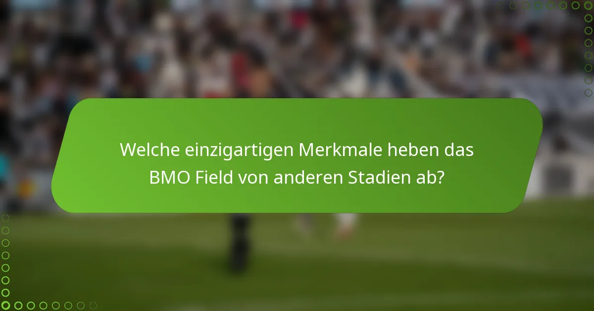 Welche einzigartigen Merkmale heben das BMO Field von anderen Stadien ab?