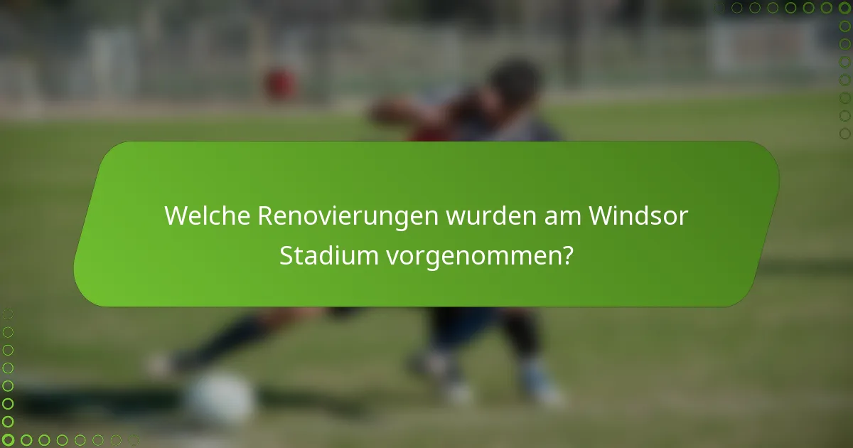 Welche Renovierungen wurden am Windsor Stadium vorgenommen?
